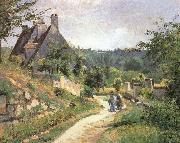 Camille Pissarro Chat in a small way those who France oil painting artist